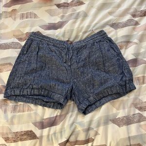 Blue linen shorts